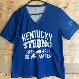 Kentucky Strong Blue V-Neck Graphic Tee